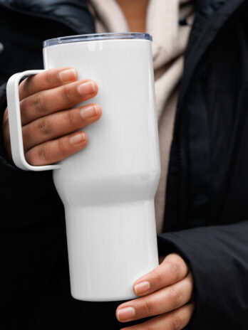 Sing My Poem Travel mug with a handle